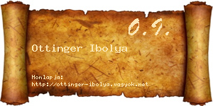 Ottinger Ibolya névjegykártya